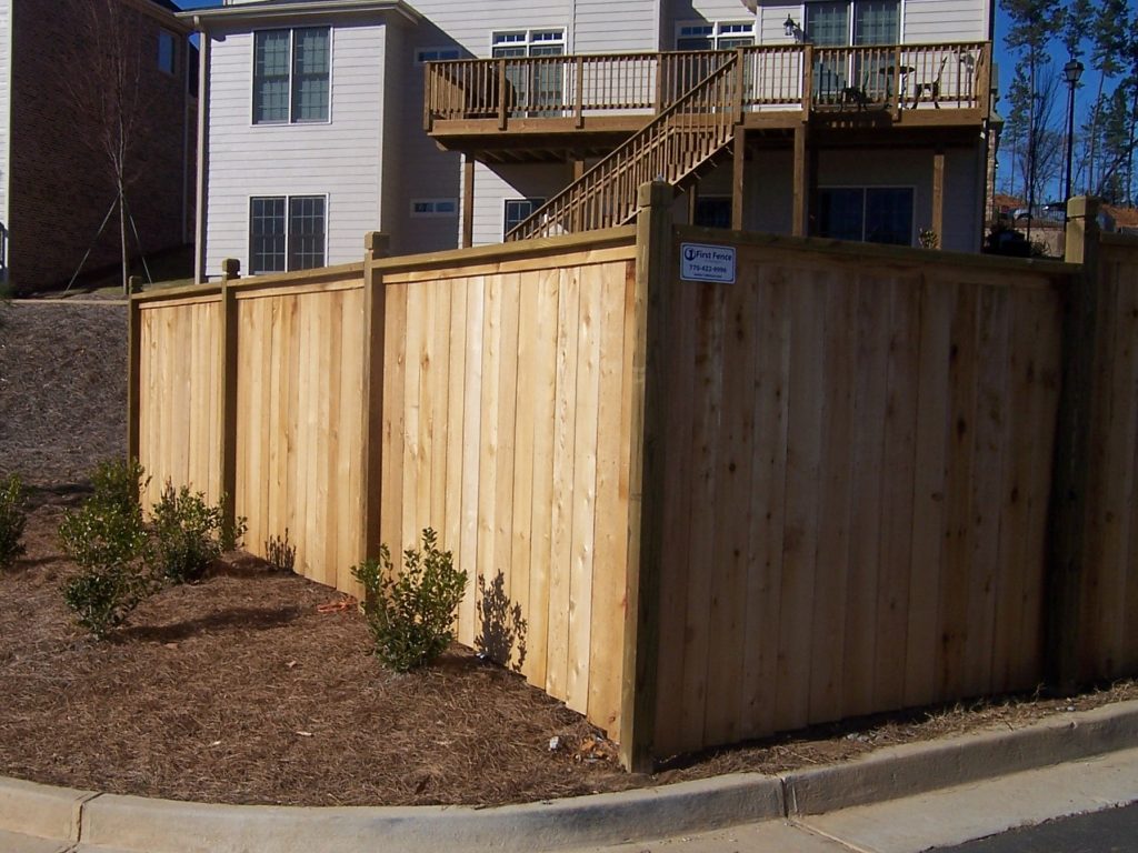 Fence types. wood neighborhood privacy fence