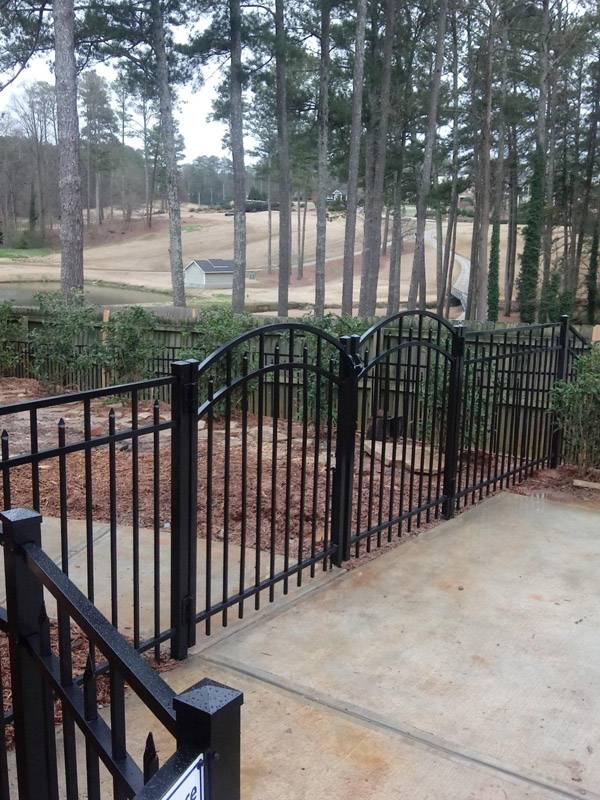 Black Aluminum Double Swing Arched Gate