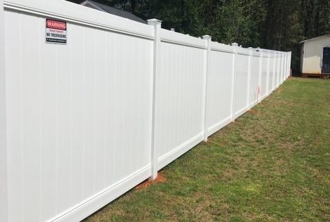 White privacy fence - composite fence