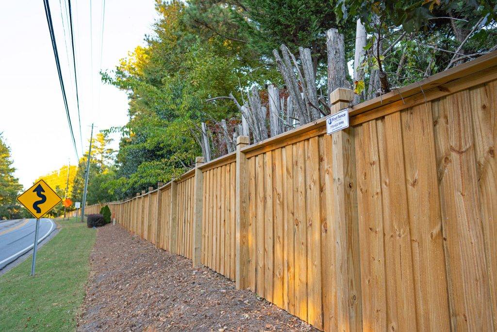 wood neighborhood privacy fence