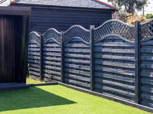 black wooden decorative fence panel